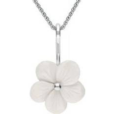 Agate Jewellery C. W. Sellors Sterling Silver White Agate Tuberose 20mm Pansy Necklace Silver