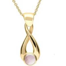 Gold Necklaces C. W. Sellors 9ct Gold Pink Mother of Pearl Eternity Loop Necklace Gold