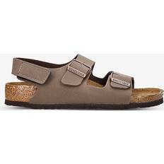 Birkenstock Dark Brown Kids Milano Logo-engraved Woven Sandals 3-9 Years Eur Adult