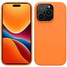 Kwmobile Hülle für apple iphone 15 pro handyhülle handy case cover smartphone backcover Orange 7,40 cm