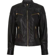 Notyz Overtøj Notyz Jacket with zip pocket 10731RF Skindjakke Black with gold