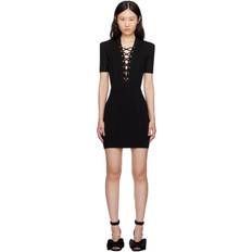 Balmain Robes Balmain Mini-jurk Met V-hals En Veters - Zwart