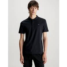 Calvin Klein Ensfarvet Polotrøjer Calvin Klein Slim Polo Shirt - Black