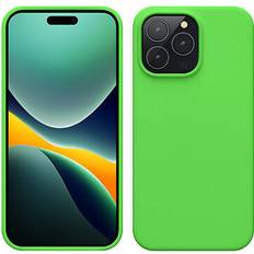 Mobile Phone Cases Kwmobile Case for iPhone 14 Pro Max Case Slim TPU Silicone Cases Shockproof Phone Cover w/Soft Finish Wireless Charger Friendly Lime Green