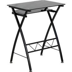 Blue Elephant Tempered Glass Computer Pull-Out Writing Desk