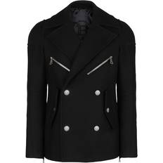 Coats Balmain Short wool coat noir