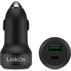 LinkOn 45W Car Charger With 27W USB-C PD3.0 and 18W USB-A QC3.0 Compatible with iPhone Samsung Galaxy Pixel Nexus Huawei