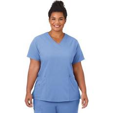 Work Tops Jockey 2206 Womens V Neck Short Sleeve Scrub Top, Small, Blue Blue