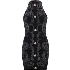 Balmain Women Dresses Balmain Sleeveless Paisley Knit Dress black