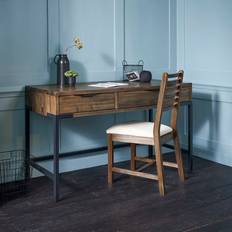 Oak Furnitureland Writing Desks Oak Furnitureland Solid Hardwood & Metal Detroit Writing Desk