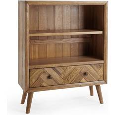 Oak Furnitureland Shelves Oak Furnitureland Brushed & Glazed Solid Small Book Shelf