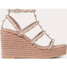 Valentino Garavani Rockstud Ankle Strap Wedge Sandal - Calfskin Leather