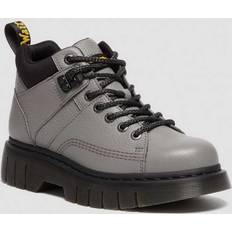 Dr. Martens Woodard Leather Lace-Up Ankle Boots - Nickel Grey/Black