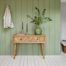 Oak Furnitureland Brushed & Glazed Solid Oak Console Table
