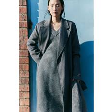 Ribbed Dresses H&M Ladies Grey Rib-knit dress