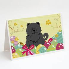 Easter Cards & Invitations Carolines Treasures Easter Eggs Chow Black Greeting Cards Pack 8