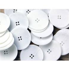 Trimits Round Canvas Buttons White each