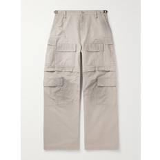 Balenciaga Trousers & Shorts Balenciaga Convertible Distressed Cotton-Ripstop Cargo Trousers Men Neutrals IT