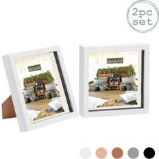 Nicola Spring 3D Box White/Ivory Photo Frame 22.5x22.5cm 2pcs