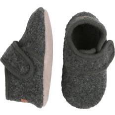 Wool Soft Shoe w. Velcro - Antracite