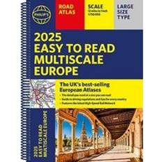 2025 Philip's Easy to Read Multiscale Road Atlas Europe (Inbunden)