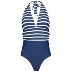 Rock Rebel Retro Neckholder Swim Suit Baddräkt - Marinblå
