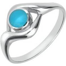 Jewellery C. W. Sellors Sterling Silver Turquoise Round Twist Ring Silver