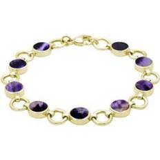 Jewellery C. W. Sellors 9ct Gold Blue John Nine Stone Round Ring Bracelet Gold