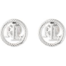 Lauren Ralph Lauren Rope Logo Open Disc Stud Earrings - Silver