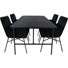 Polyester Tischgruppen Pippi Black Tischgruppe 90x200cm 5Stk.