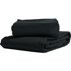 Cotton Satin - Fitted Sheet Bed Sheets Big Blanket Sateen Dream Split King Bed Sheet Black (330.2x292.1)