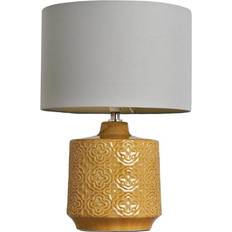 Litecraft Ceramic Mustard Table Lamp 40cm