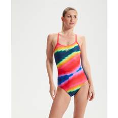 Pink Swimsuits Speedo Women's Allover Digital Crossback Swimsuit Blue/Red/Orange