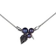 Black Charms & Pendants Shaun Leane Shaun Leane Blackthorn Sterling Silver Black Spinel Triple Pearl Leaf Pendant Silver