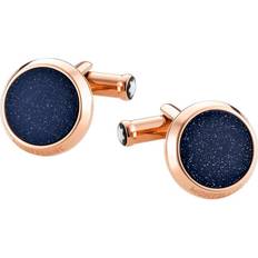 Stainless Steel Cufflinks Montblanc Cufflinks Meisterstuck Rose Gold Blue Goldstone Inlay Blue