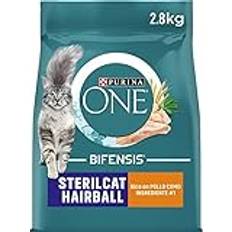 Purina ONE Bifensis kattmat steriliserad päls kycklinghårkulor, 4 påsar 2,8