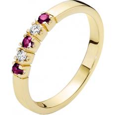 Lund Copenhagen Guld Ringe Lund Copenhagen kt. Alliance ring med rubin og diamanter
