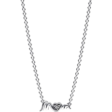 Smycken Pandora Mum Pavé Necklace - Silver/Transparent