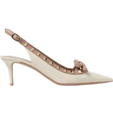 Valentino Garavani Rockstud Bow Slingbacks - Light Ivory/Rose Cannelle