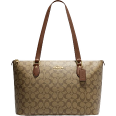 Coach Gallery Tote In Signature Canvas - Gold/Khaki Saddle 2