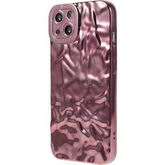 MTK Till iPhone 15 Plus TPU-skal Elektropläterad Rynkad Rosa