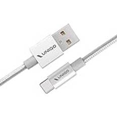 UNIQO USB 2.0 Typ-C Anti-Tangle Nylon Kabel zum Laden und zur Datenübertragung, 1m Länge, kompatibel mit iPhone 15, Samsung, Oppo, Huawei, Honor, Xiaomi