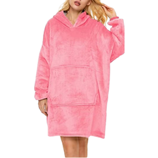 Fodrad tröja Snuggie Oversized Hoodie Blanket - Pink