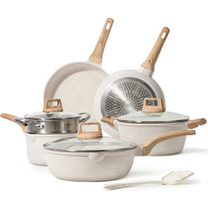 White Cookware Carote - Cookware Set with lid 10 Parts