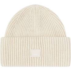 Acne Studios Small Face Logo Beanie - Oatmeal Melange