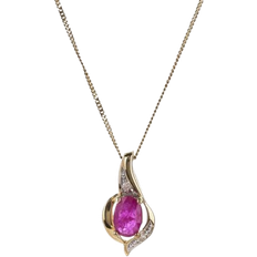 T.H.Baker Swirl Pendant - Gold/Ruby/Diamond