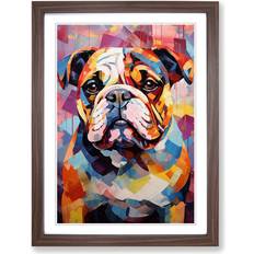 Marlow Home Co British Bulldog Walnut Framed Art