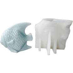 White Candle Making 667E Silicone 3D Fish Shape Molds Candle