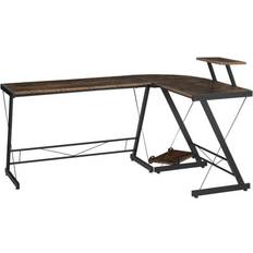 Metal Writing Desks Homcom Industrial L Shaped Rustic Brown Writing Desk 115x155cm