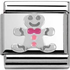 Men Charms & Pendants Nomination Composable Classic Link Gingerbread Man Charm - Silver/Pink